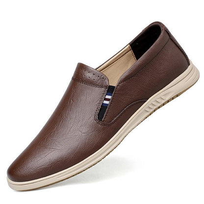 Two-Layer Cowhide Slip-On Flats for Men - Vogue Aura