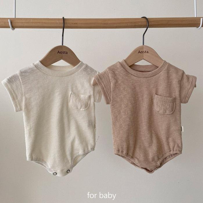 Summer Fun Cotton Baby Romper with Triangle Design - Casual Loose Short-Sleeved T-Shirt and Pants Set - Vogue Aura