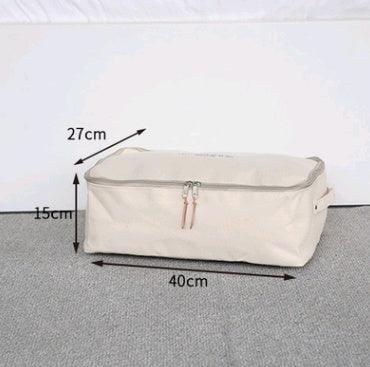 Thick canvas storage box clothes finishing storage bag with cover zipper quilt storage bag - Vogue Aura