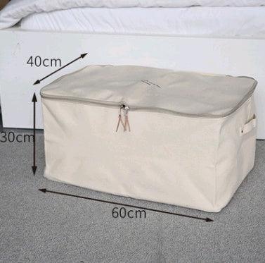 Thick canvas storage box clothes finishing storage bag with cover zipper quilt storage bag - Vogue Aura