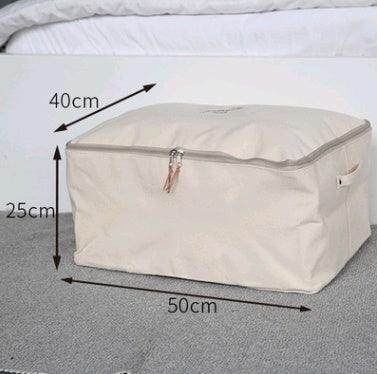 Thick canvas storage box clothes finishing storage bag with cover zipper quilt storage bag - Vogue Aura