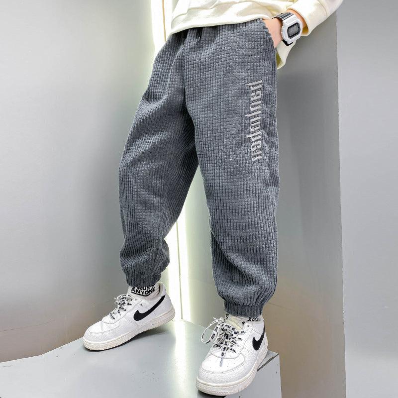 Thickened Velvet Casual Pants for Boys - Cozy Comfort for Active Kids - Vogue Aura