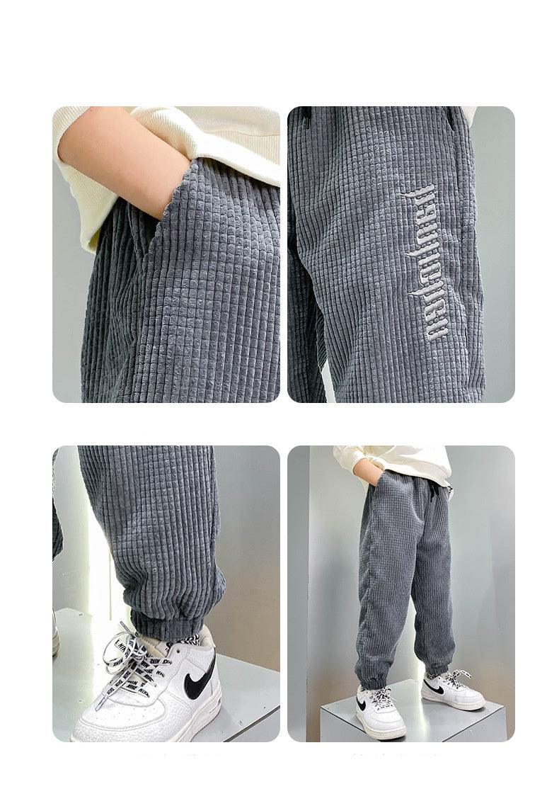 Thickened Velvet Casual Pants for Boys - Cozy Comfort for Active Kids - Vogue Aura