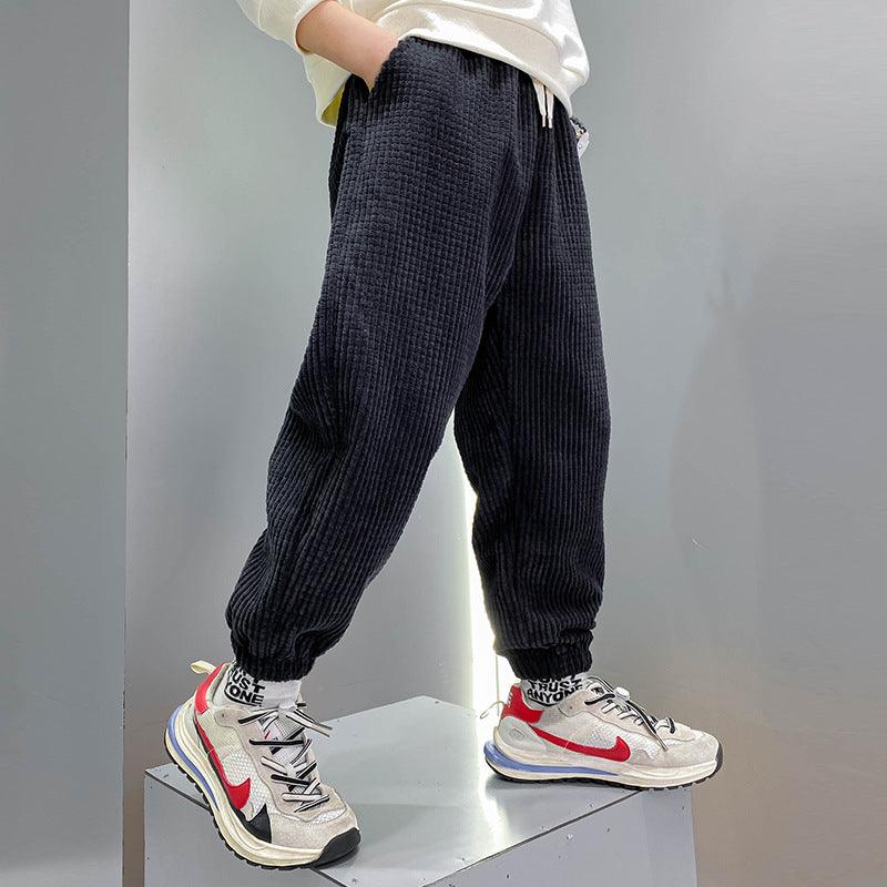 Thickened Velvet Casual Pants for Boys - Cozy Comfort for Active Kids - Vogue Aura