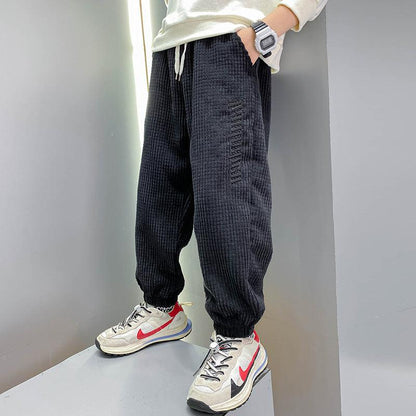 Thickened Velvet Casual Pants for Boys - Cozy Comfort for Active Kids - Vogue Aura