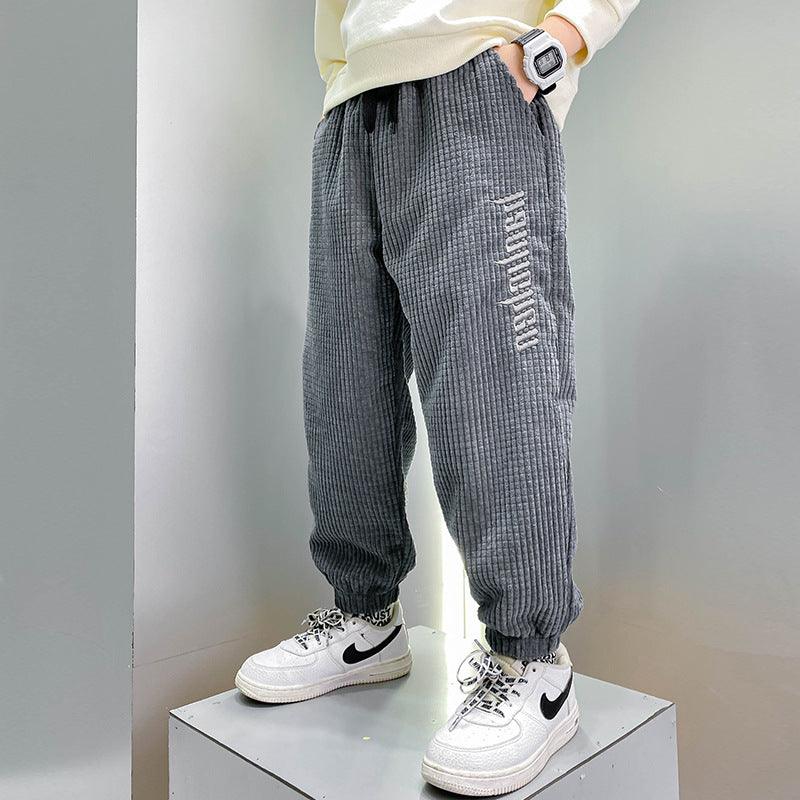 Thickened Velvet Casual Pants for Boys - Cozy Comfort for Active Kids - Vogue Aura