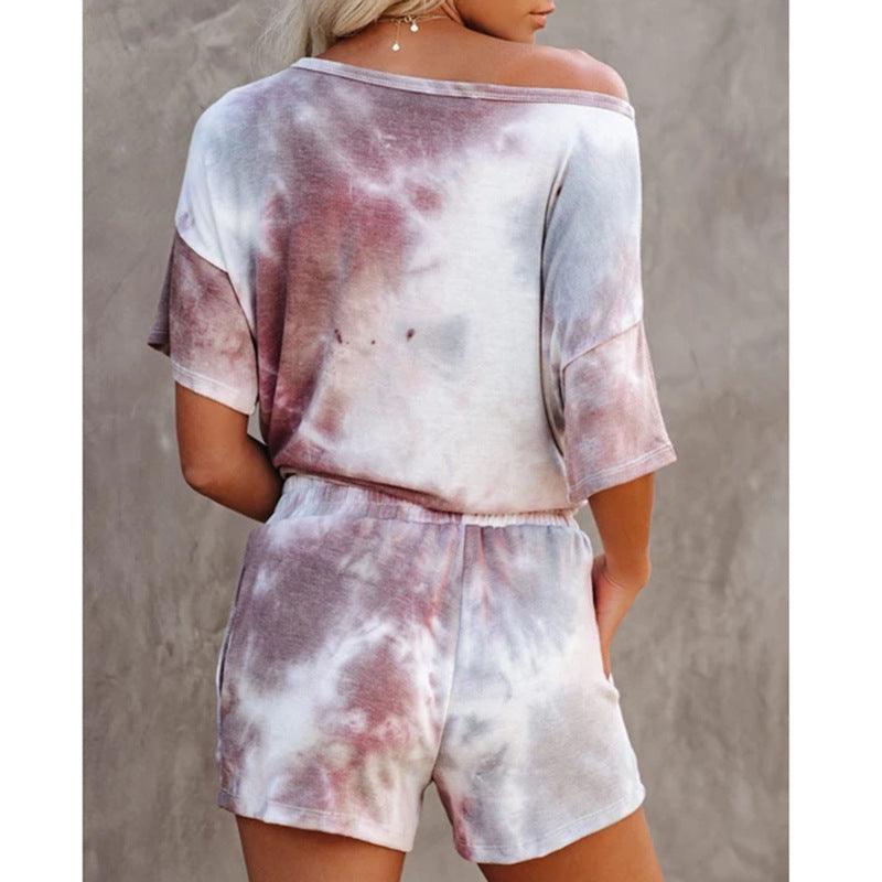 Tie-dye Print Pajamas Loungewear Tracksuit - Vogue Aura