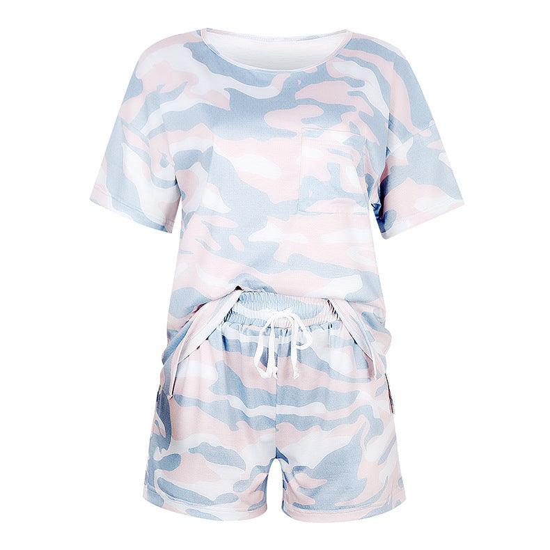 Chic Tie-Dye Print Pajamas Loungewear Tracksuit - Vogue Aura