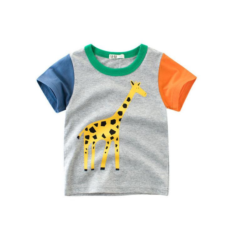 Trendy Cartoon Print Short Sleeve T-Shirt for Boys - Perfect for Summer Adventures - Vogue Aura