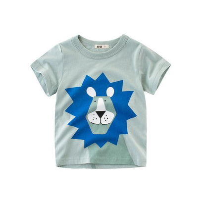 Trendy Cartoon Print Short Sleeve T-Shirt for Boys - Perfect for Summer Adventures - Vogue Aura