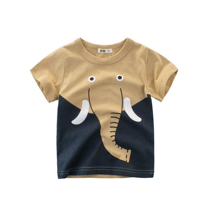 Trendy Cartoon Print Short Sleeve T-Shirt for Boys - Perfect for Summer Adventures - Vogue Aura