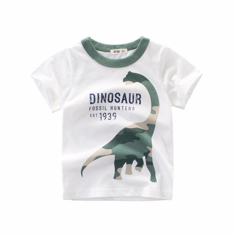 Trendy Cartoon Print Short Sleeve T-Shirt for Boys - Perfect for Summer Adventures - Vogue Aura