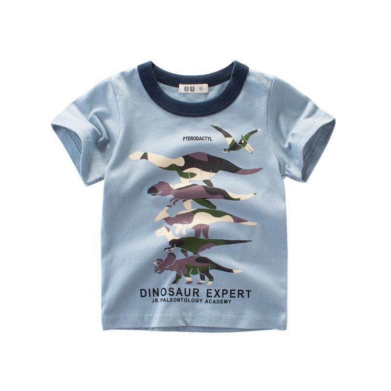 Trendy Cartoon Print Short Sleeve T-Shirt for Boys - Perfect for Summer Adventures - Vogue Aura