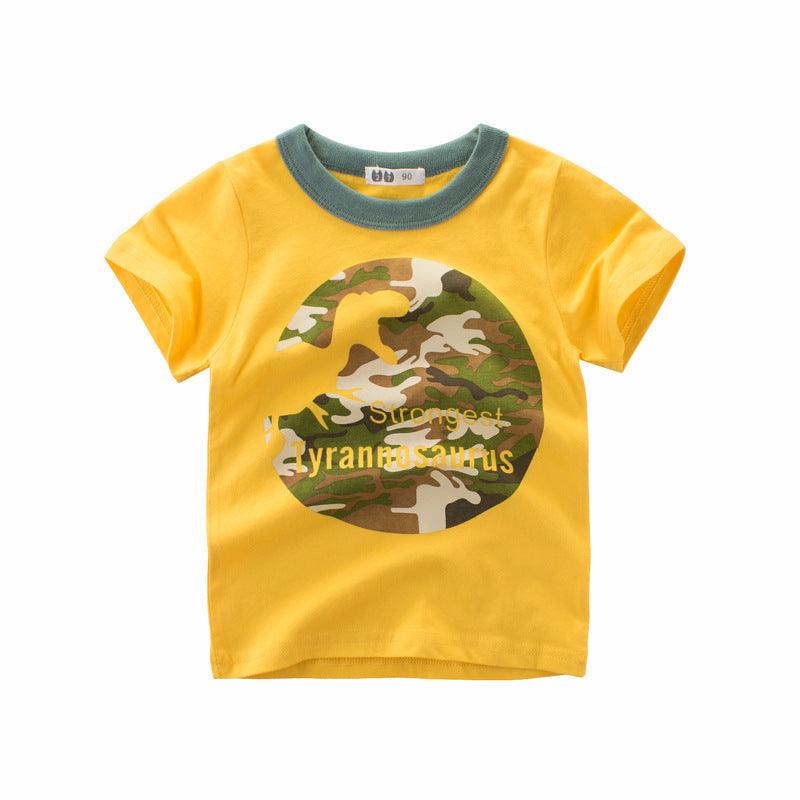 Trendy Cartoon Print Short Sleeve T-Shirt for Boys - Perfect for Summer Adventures - Vogue Aura