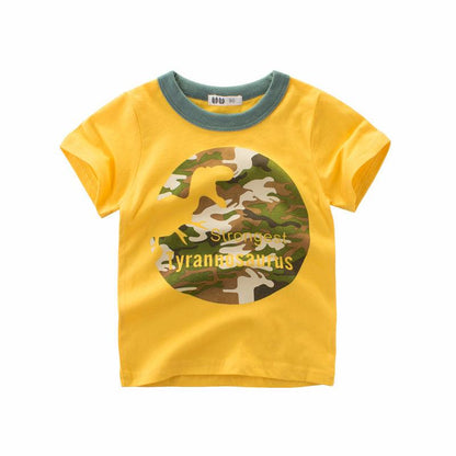 Trendy Cartoon Print Short Sleeve T-Shirt for Boys - Perfect for Summer Adventures - Vogue Aura