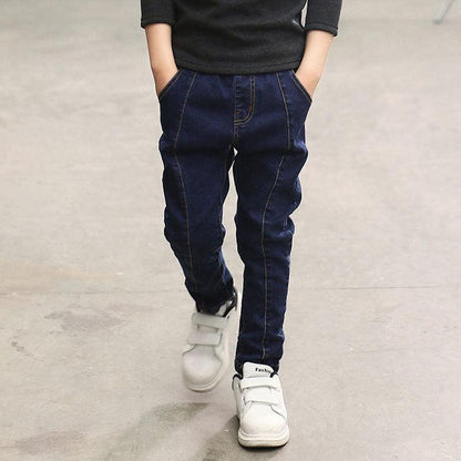 Trendy High-Waist Stretch Denim Trousers for Boys - Vogue Aura