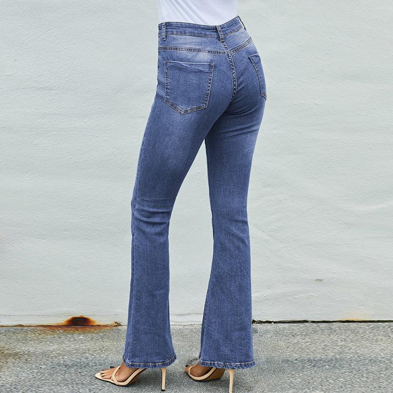 High-Waisted Distressed Wide-Leg Denim Pants for Women - Vogue Aura