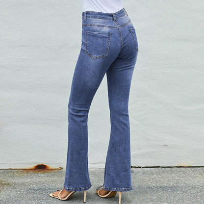 High-Waisted Distressed Wide-Leg Denim Pants for Women - Vogue Aura