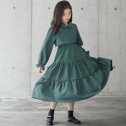 Trendy Korean Corduroy A-Line Skirt for Kids - Warm Cotton Fashion - Vogue Aura