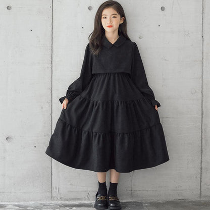 Trendy Korean Corduroy A-Line Skirt for Kids - Warm Cotton Fashion - Vogue Aura