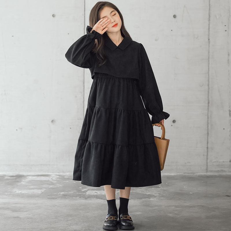 Trendy Korean Corduroy A-Line Skirt for Kids - Warm Cotton Fashion - Vogue Aura