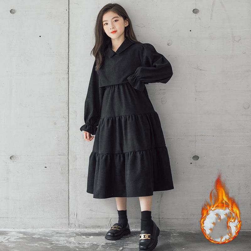 Trendy Korean Corduroy A-Line Skirt for Kids - Warm Cotton Fashion - Vogue Aura