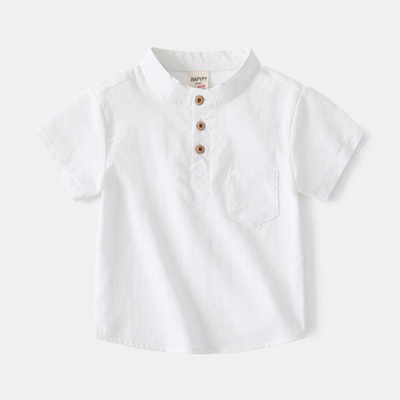 Trendy Korean Style V-Neck Cotton Tee for Boys - Vogue Aura