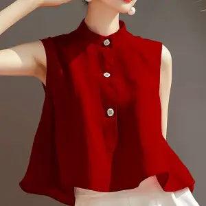 Trendy Sleeveless Loose-Fit Western-Inspired Shirt Vest - Vogue Aura