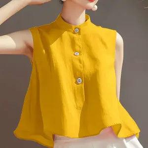 Trendy Sleeveless Loose-Fit Western-Inspired Shirt Vest - Vogue Aura