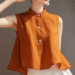 Chic Sleeveless Loose-Fit Western-Inspired Vest - Vogue Aura