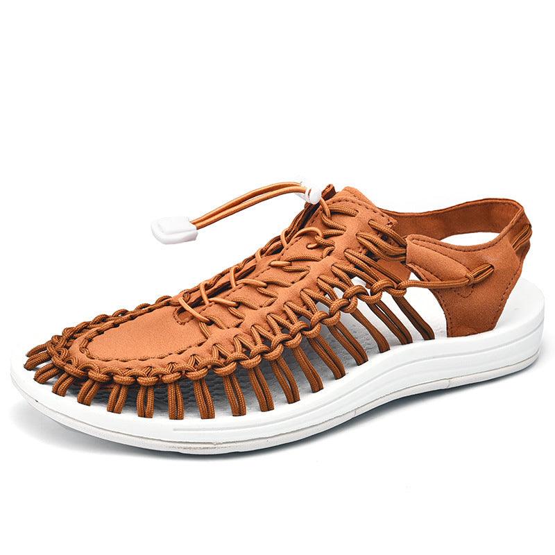 Trendy Summer Woven Sandals with Adjustable Drawstring for Men and Women - Vogue Aura