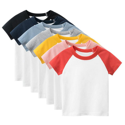 Vibrant Cotton Kids Short Sleeve T-Shirt in Solid Colors - Vogue Aura