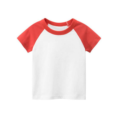 Vibrant Cotton Kids Short Sleeve T-Shirt in Solid Colors - Vogue Aura