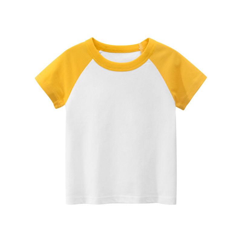 Vibrant Cotton Kids Short Sleeve T-Shirt in Solid Colors - Vogue Aura