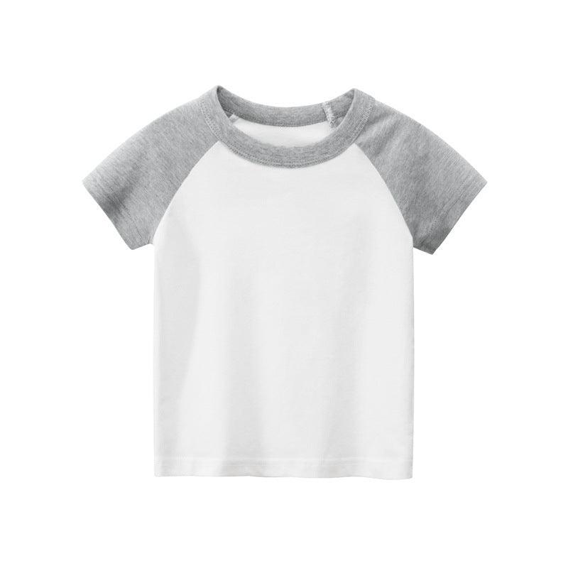 Vibrant Cotton Kids Short Sleeve T-Shirt in Solid Colors - Vogue Aura