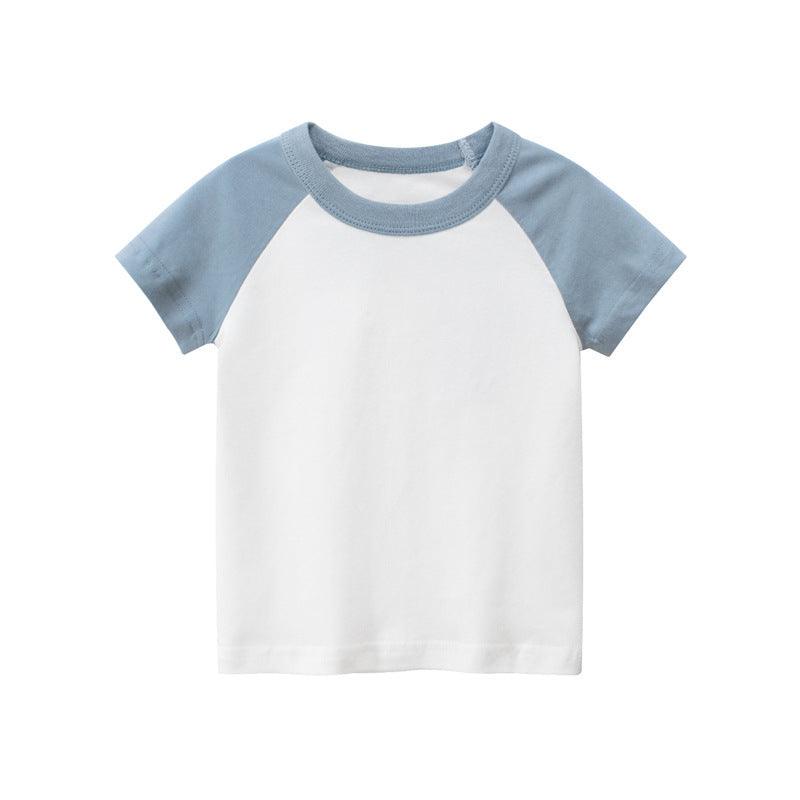 Vibrant Cotton Kids Short Sleeve T-Shirt in Solid Colors - Vogue Aura