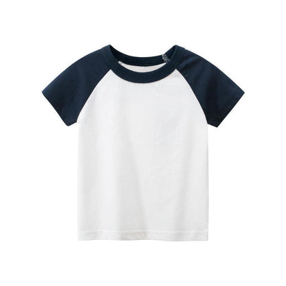 Vibrant Cotton Kids Short Sleeve T-Shirt in Solid Colors - Vogue Aura