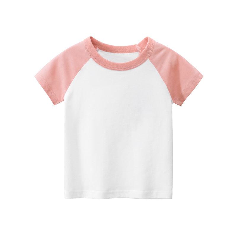 Vibrant Cotton Kids Short Sleeve T-Shirt in Solid Colors - Vogue Aura