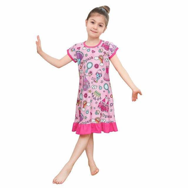 Whimsical 3D Printed Pajama Dresses for Girls - Cozy and Stylish Sleepwear - Vogue Aura