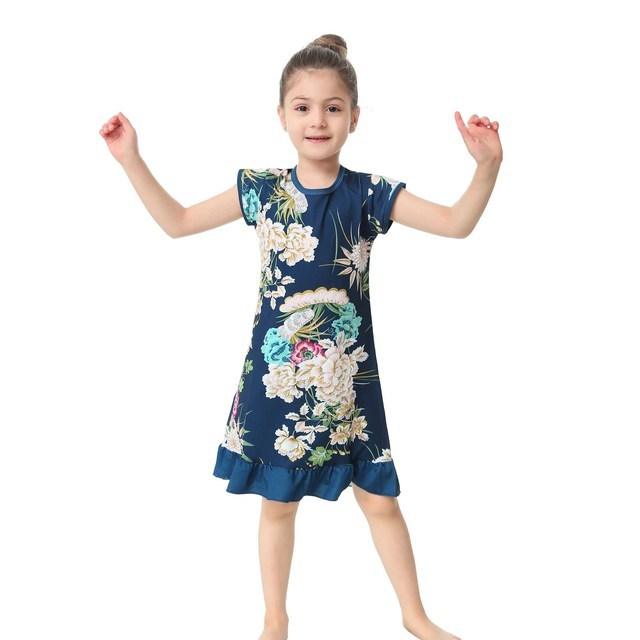 Whimsical 3D Printed Pajama Dresses for Girls - Cozy and Stylish Sleepwear - Vogue Aura