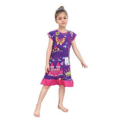 Whimsical 3D Printed Pajama Dresses for Girls - Cozy and Stylish Sleepwear - Vogue Aura