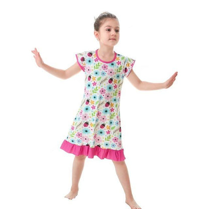 Whimsical 3D Printed Pajama Dresses for Girls - Cozy and Stylish Sleepwear - Vogue Aura