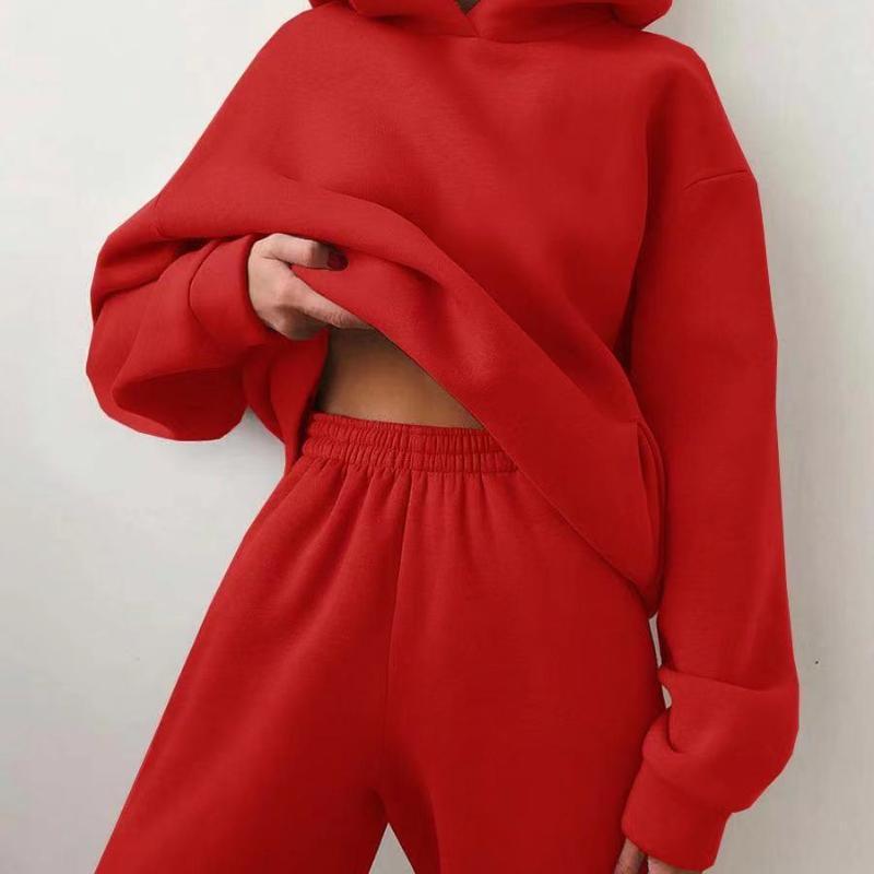 Chic Women's Casual Hooded Sweater Two-Piece Tracksuit - Vogue Aura