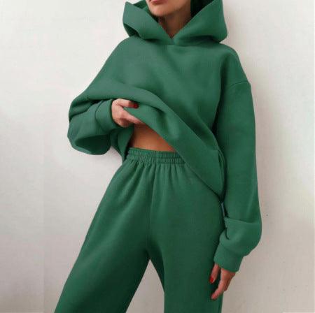 Chic Women's Casual Hooded Sweater Two-Piece Tracksuit - Vogue Aura