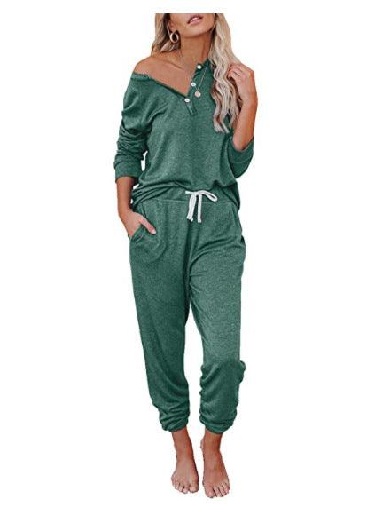 Women's Cotton Blend Casual Sweatshirt and Drawstring Tracksuit - Vogue Aura