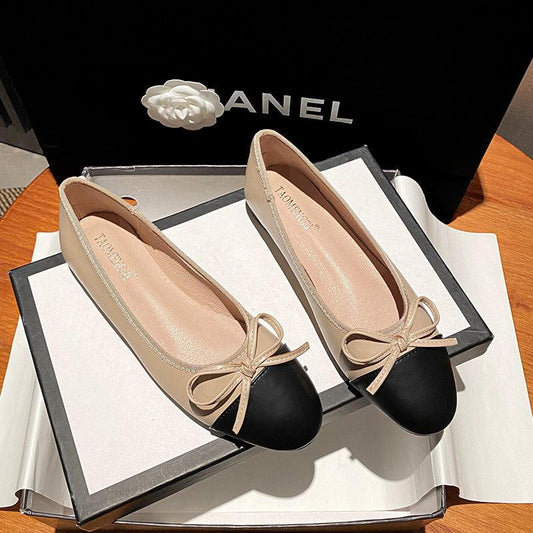 Elegant Satin Low-Cut Bow Pumps with Flat Bottom - Vogue Aura