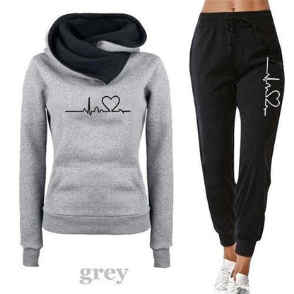 Women's Autumn Tracksuit Set with Pullovers, Hoodies and Black Pants - Vogue Aura