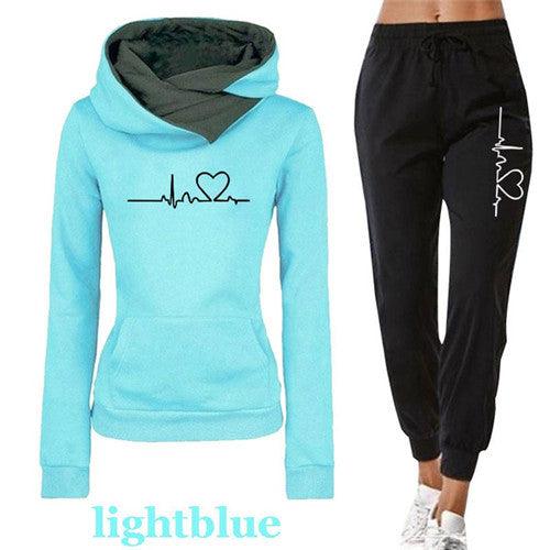 Women's Autumn Tracksuit Set with Pullovers, Hoodies and Black Pants - Vogue Aura